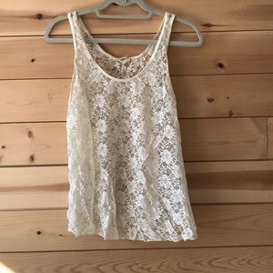 Lush lace tank cream colored